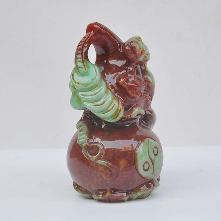 钰程本命年玉器 高18厘米岫玉葫芦摆件时尚创意化解流年五黄二黑
