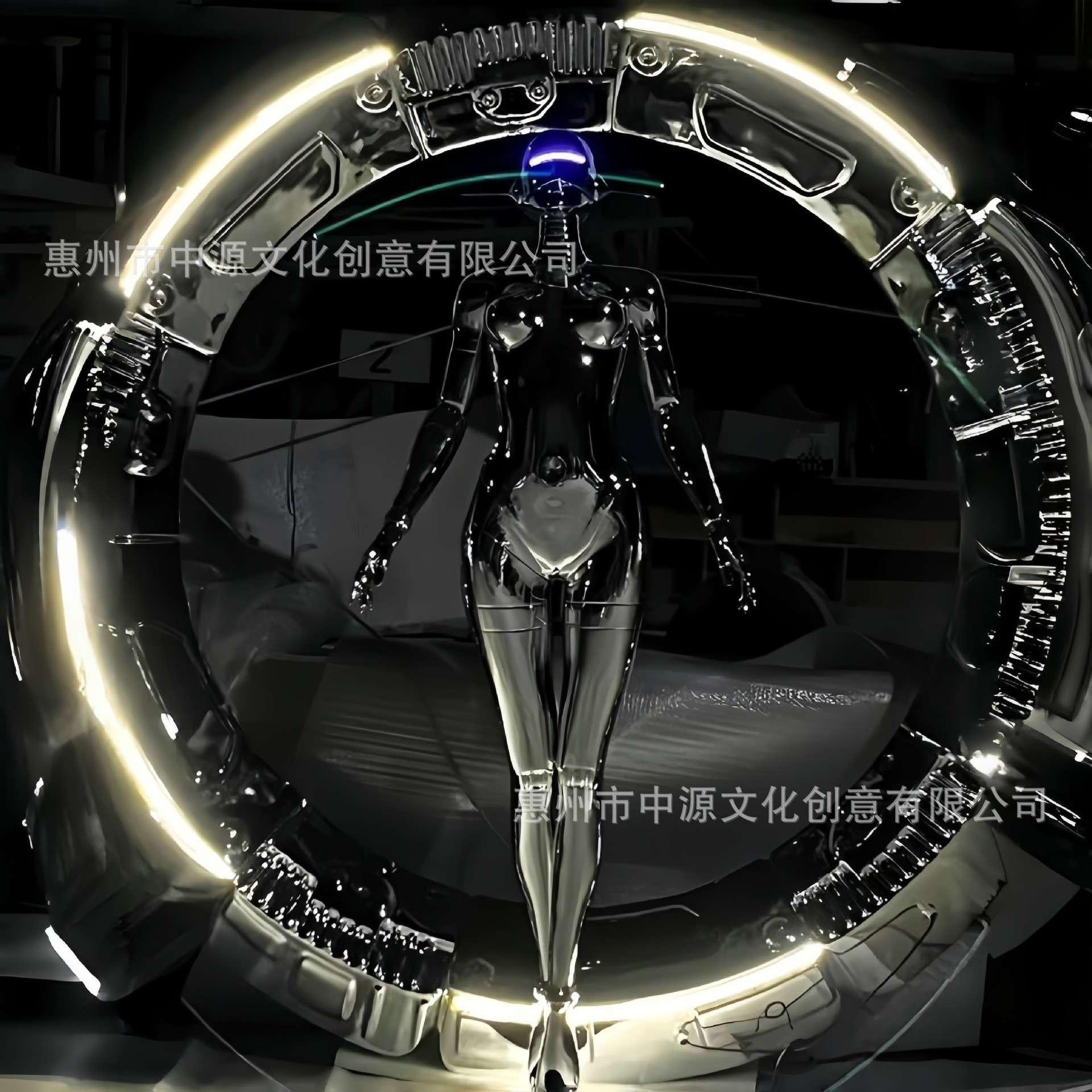 声控发光机器人机甲互动装置玻璃钢美陈大型公共艺术摆件雕塑