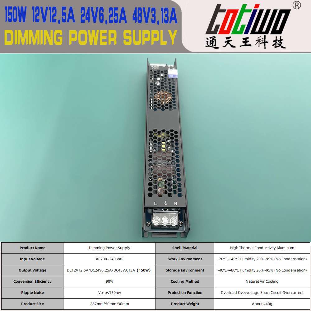 150W12V24V48V室内LED可调光开关电源0-10V可控硅二合一单双色