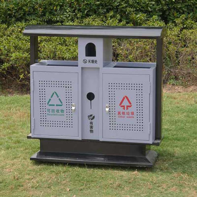 户外市政公园小区街道冲孔垃圾桶 镀锌钢板垃圾箱 垃圾分类垃圾桶