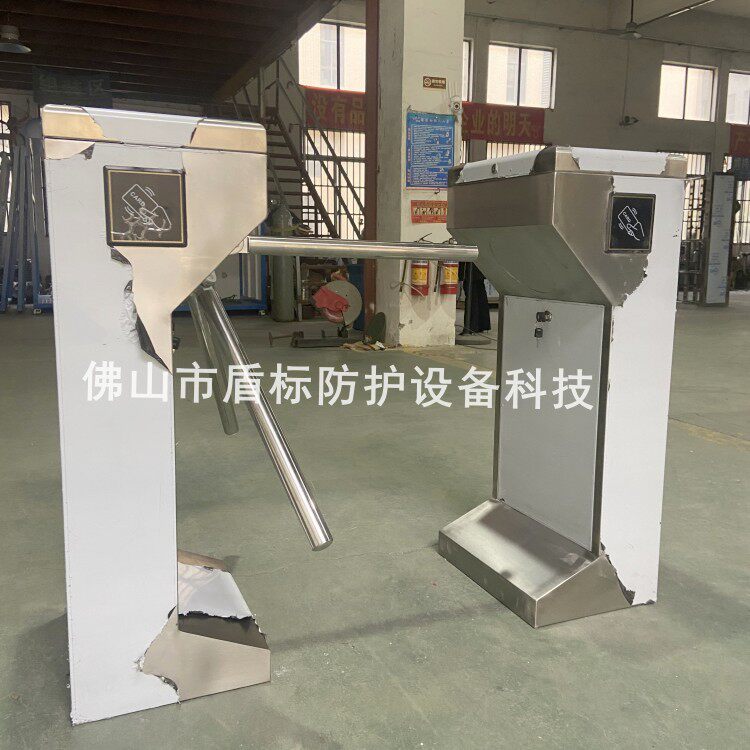 超市门口手动单项通道门景区游乐场所入口单向立式三辊转闸门
