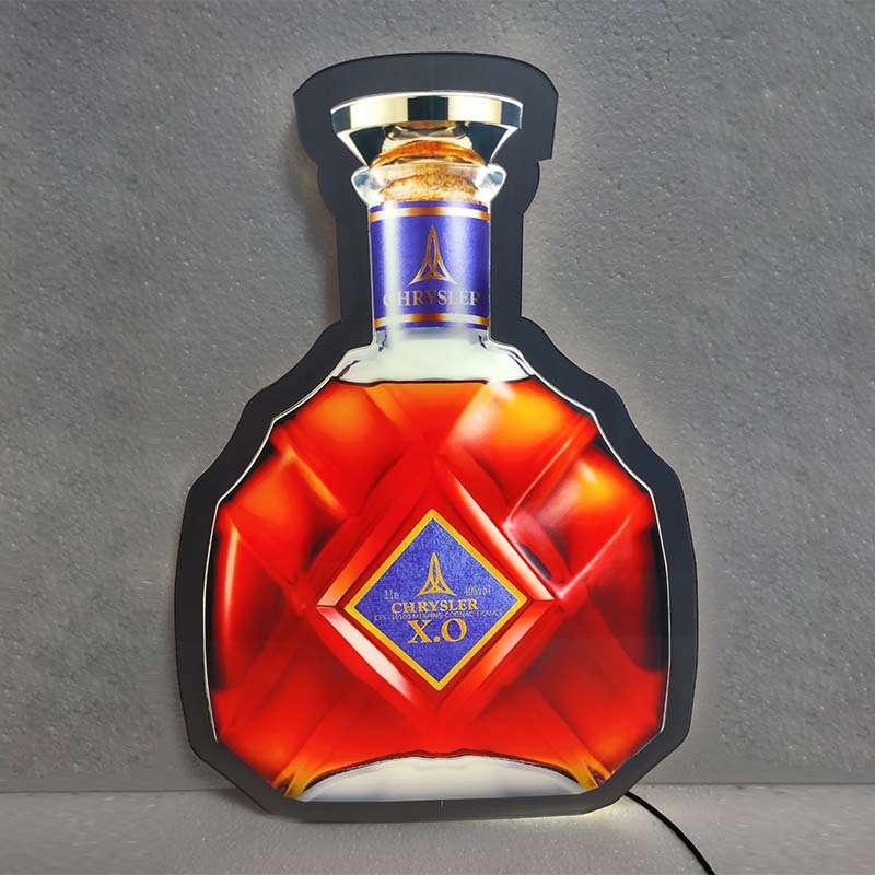 亚克力发光牌酒吧装饰挂墙个性发光广告牌酒吧异形酒瓶水晶灯箱