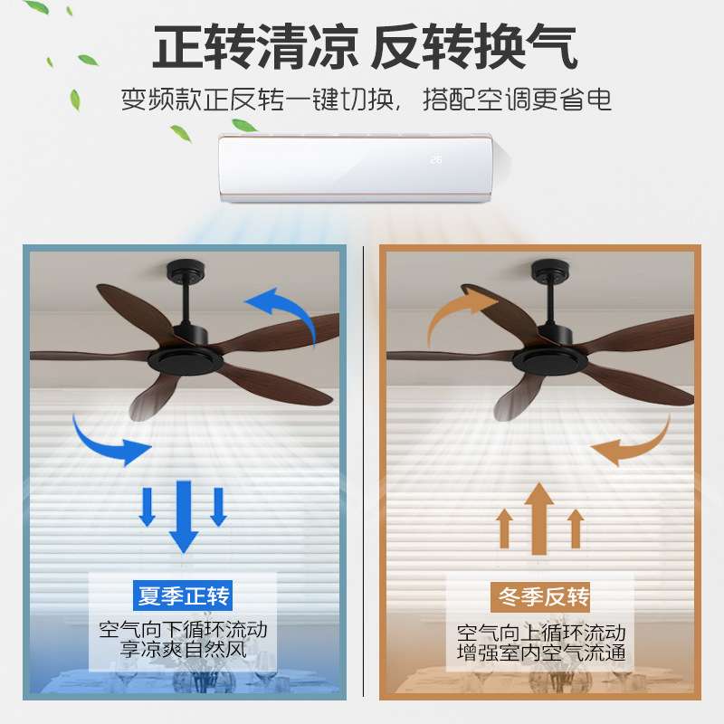 家用客厅大风力工厂用电风扇商用无灯吊顶风扇复古餐厅工业风吊扇