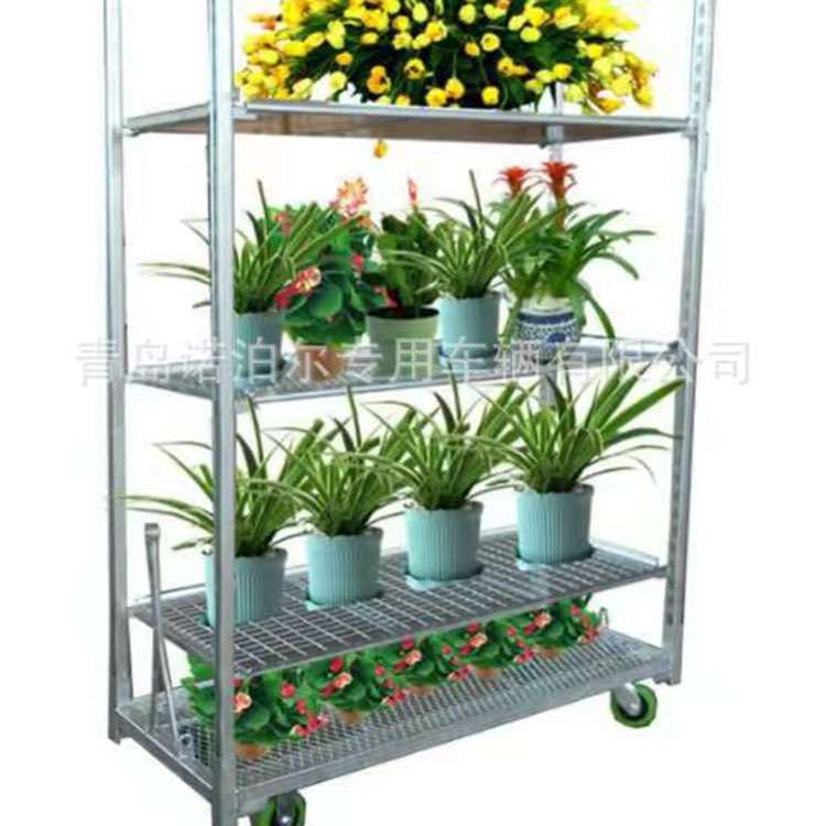 果蔬农场穴盘车园林工具车 鲜花展示架育苗车 花架车花卉台车