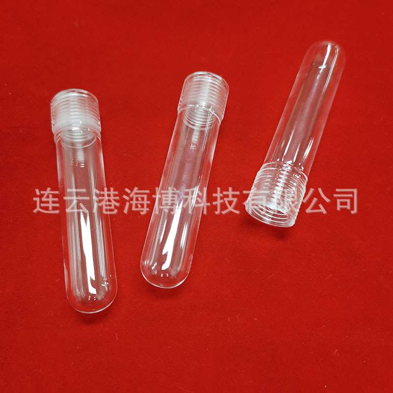 圆底 耐腐蚀 螺口带盖石英玻璃试管 螺口石英管图片