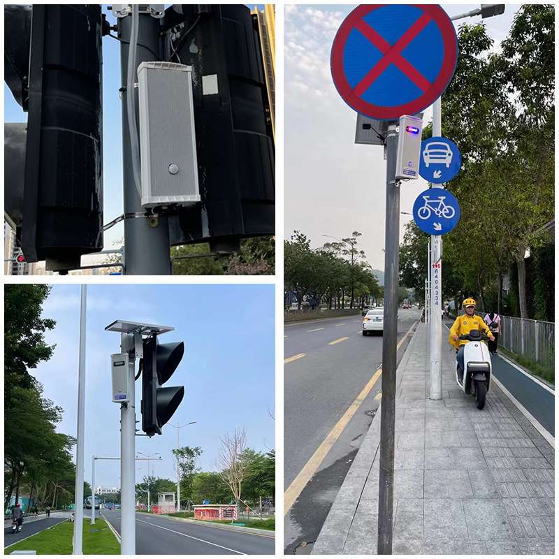 太阳能语音提示器户外森林防火路口工地红外线感应定时播报器喇叭