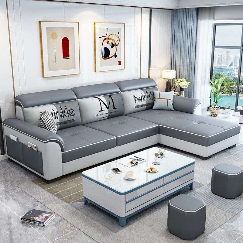 新款布艺沙发客厅简约现代免洗公寓大小户型北欧风两用全套家具