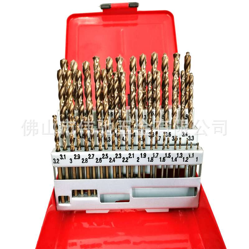 51件装直柄麻花钻头套装1-6mm 不锈钢开孔含钴加硬套装钻头6-10mm