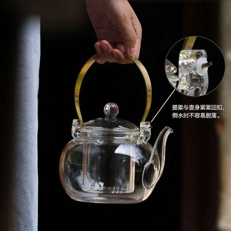 大岸堂星空耐热玻璃提梁壶透明电陶炉蒸煮茶壶家用泡茶烧水壶单壶