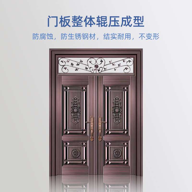 工厂直供仿古铜门别墅大门防盗甲级锌合金门铸铝门家用双开大门