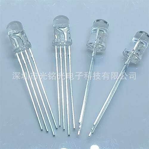 现货供应 F5/5mmRGB四脚 透明共阴LED发光二极管 RGB透明直插灯珠