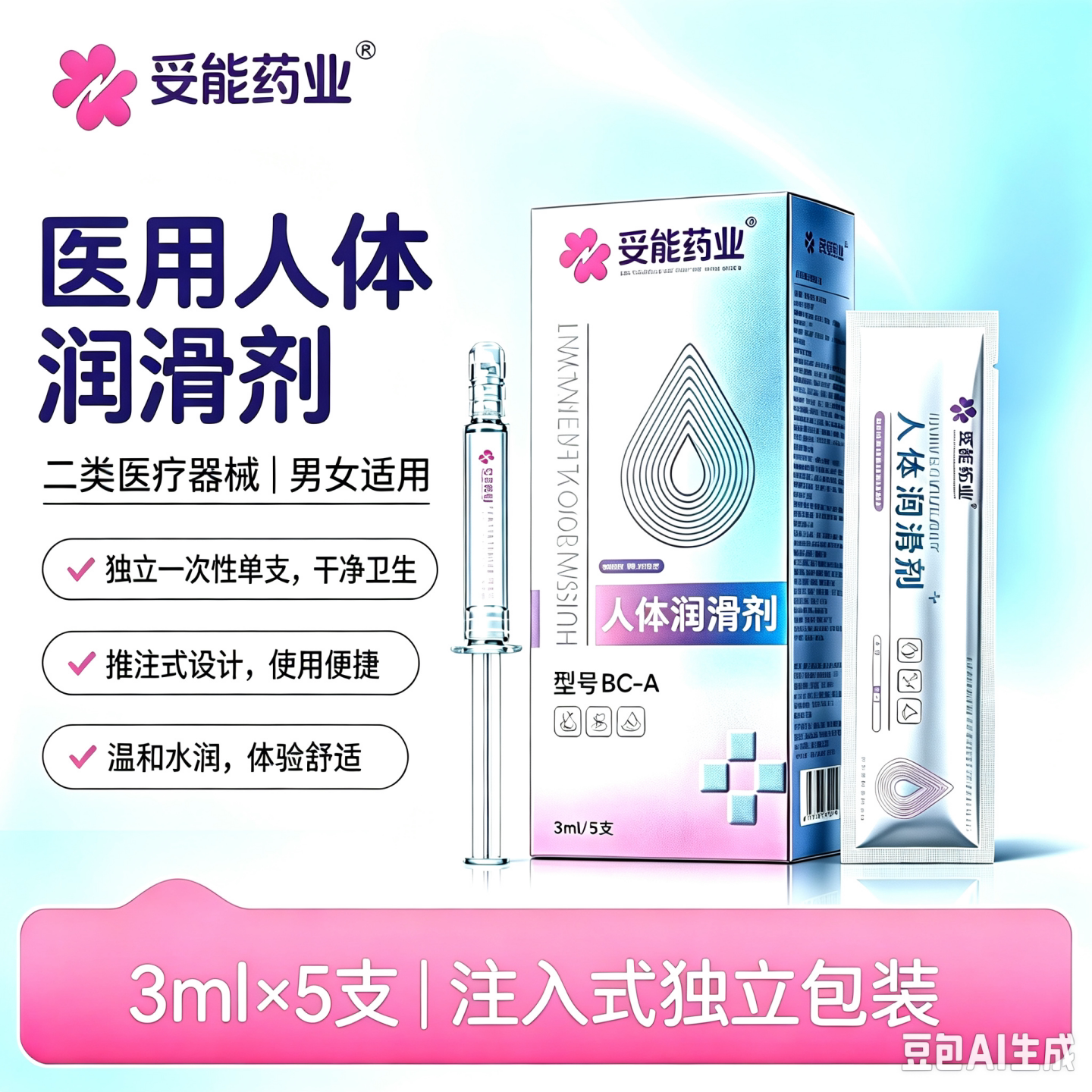 妥能药业人体润滑剂BC‑A推注式独立包装二类医疗器械隐私发货