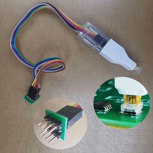 SOP8烧录针 bios免拆线下载线 烧写 读写 弹簧针 SOIC8探针线烧录