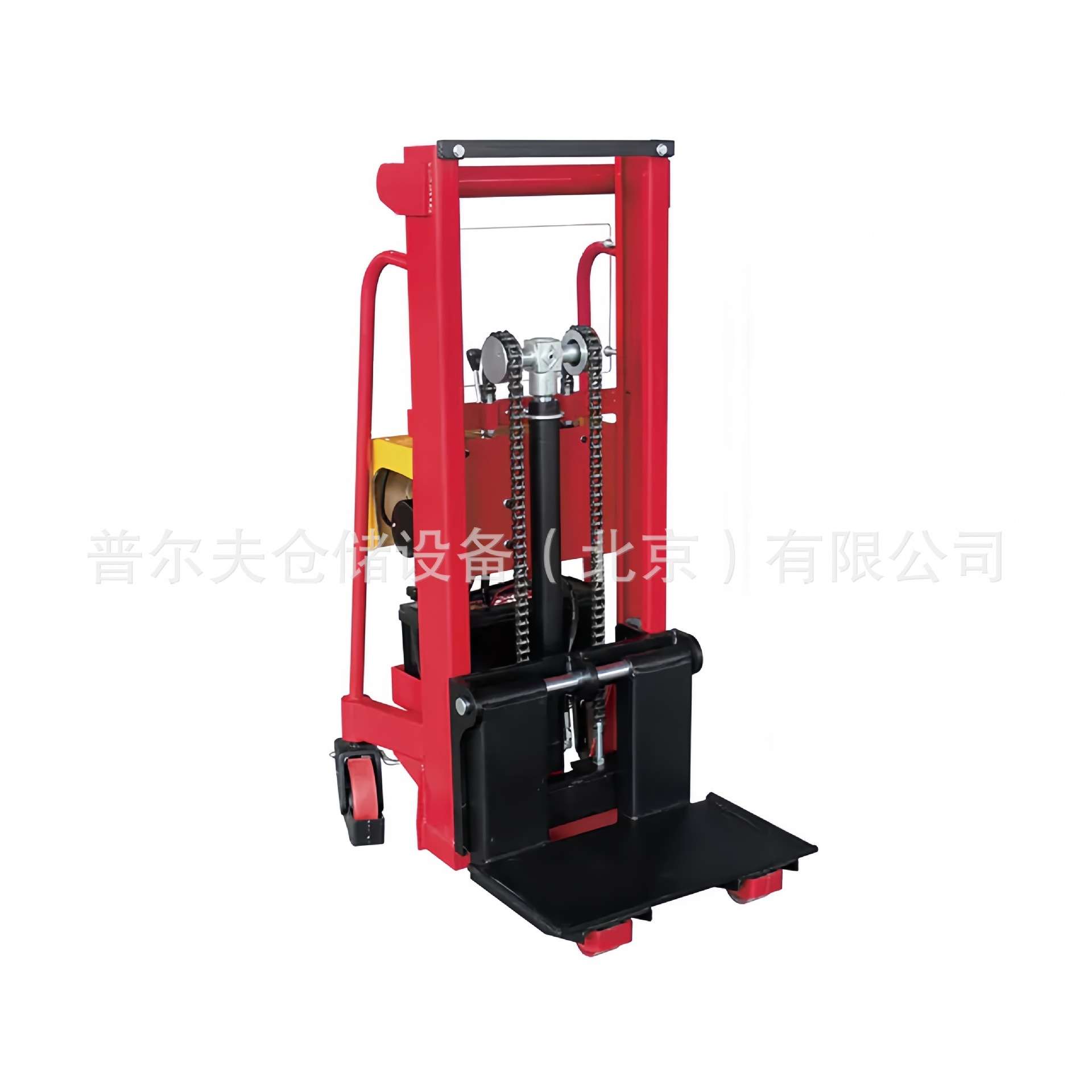 普尔夫模具装卸叉车圆形物料上料架电动升降V型板纸卷搬运车杭州