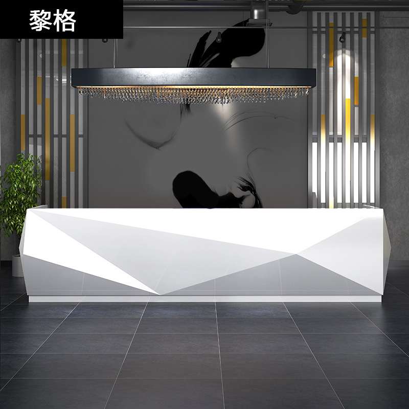 公司前台接待台烤漆咨询迎宾收银台吧台办公室办公桌商用前台桌