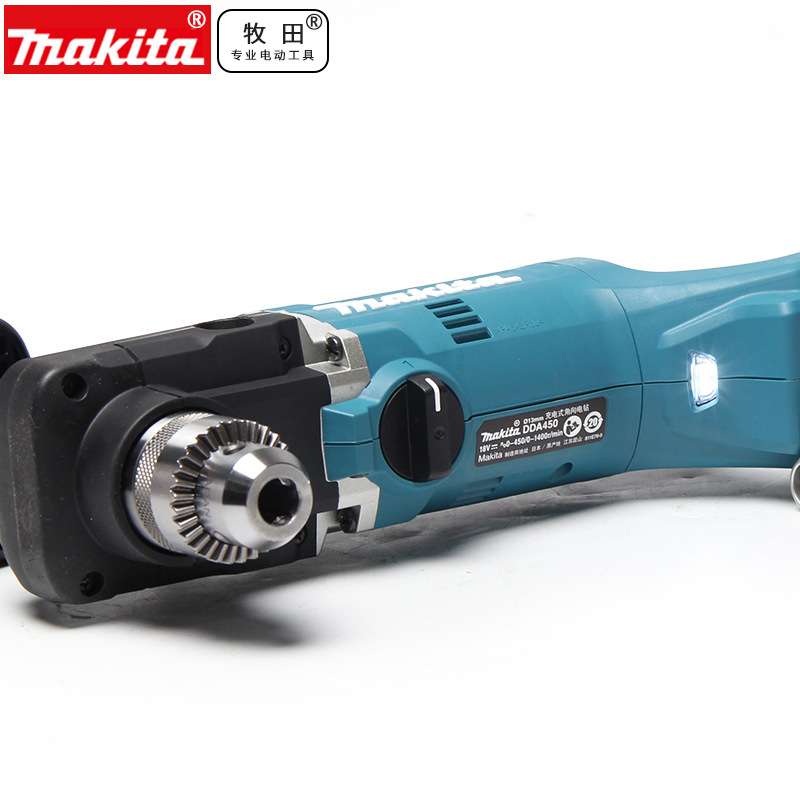 原装牧田Makita 充电式角向电钻90度弯头钻18V锂电无刷电机DDA450