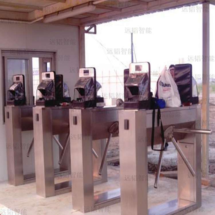 工地人脸识别三辊闸 LED显示屏+三辊闸建筑工地LED桥式翼闸