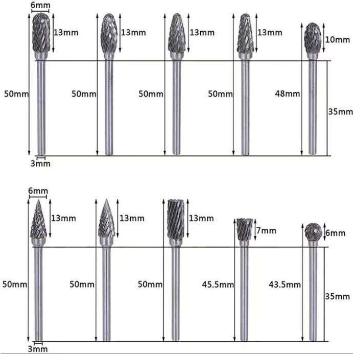 厂家供应3mm柄号3号6号硬质合金钨钢锉 3mm*6尖头角磨机