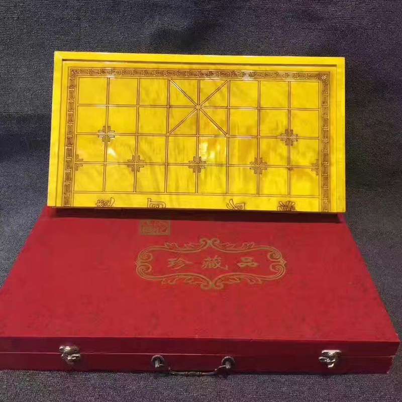 中国象棋 实木赞比亚血檀 对开棋盘片 折叠棋盘工艺品摆件