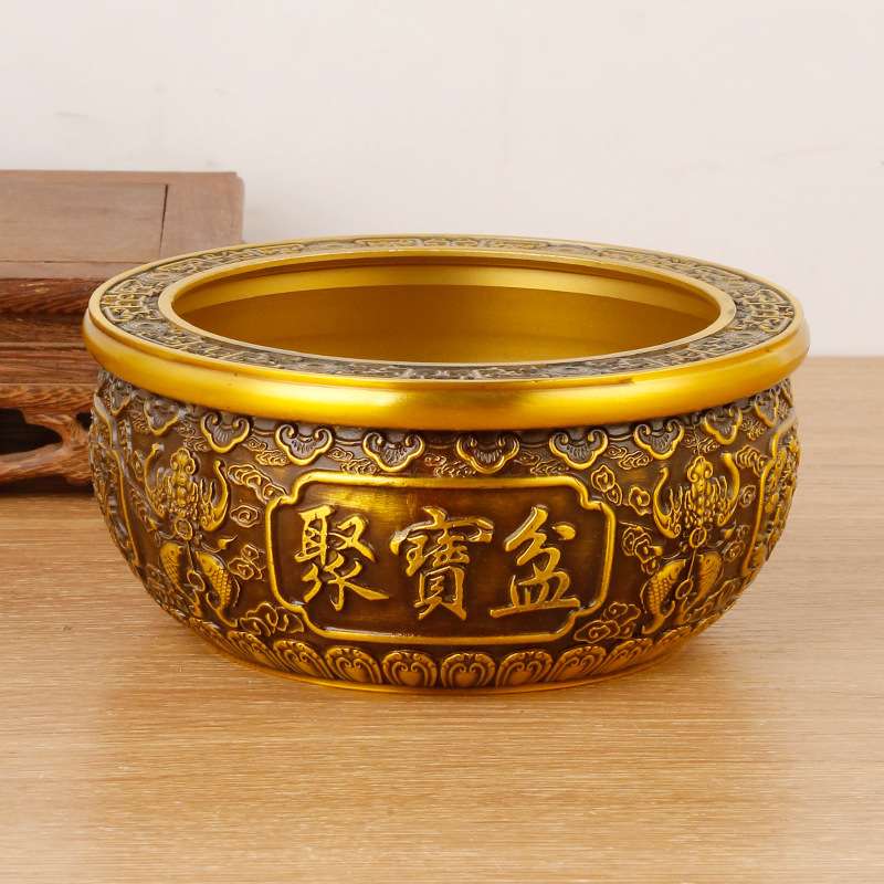 铜工艺品乾坤聚宝盆金热聚宝盆铜摆件桌面摆件招财聚宝盆开业铜盆