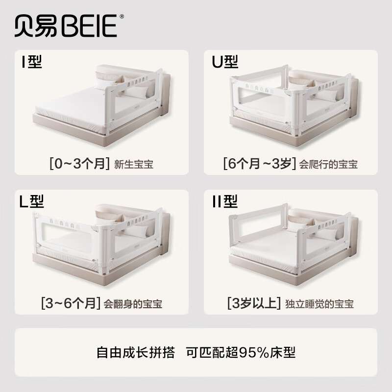 贝易床围栏宝宝床上防摔加高儿童床边防掉挡板婴儿防护栏