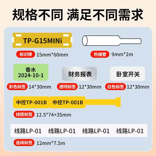 硕方G15Mini/G11pro/G18/G12/G21/G28/g15标签纸缠绕线缆热缩标签