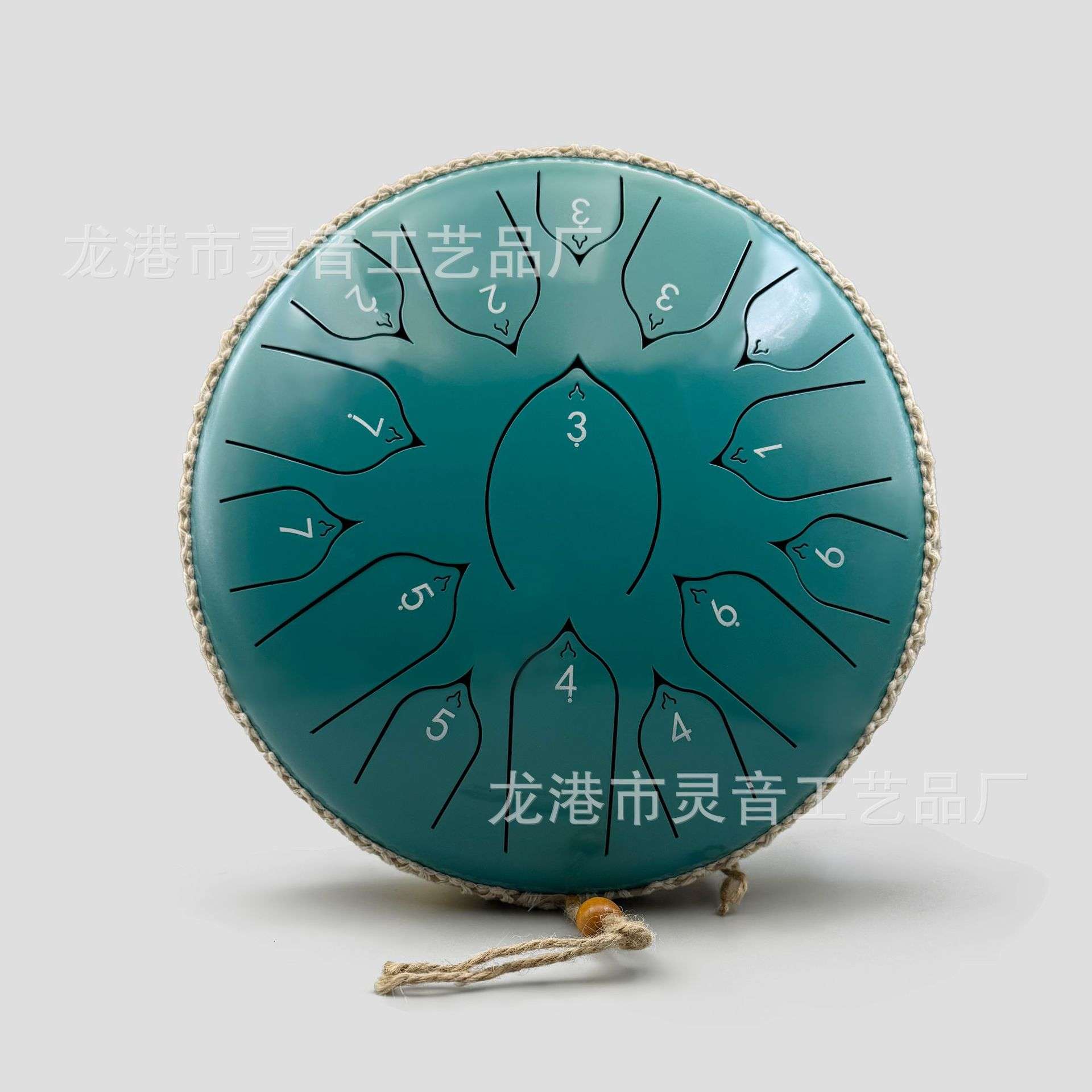 13寸15音禅修鼓手敲色空鼓初学手碟鼓儿童启蒙乐器 手打木制