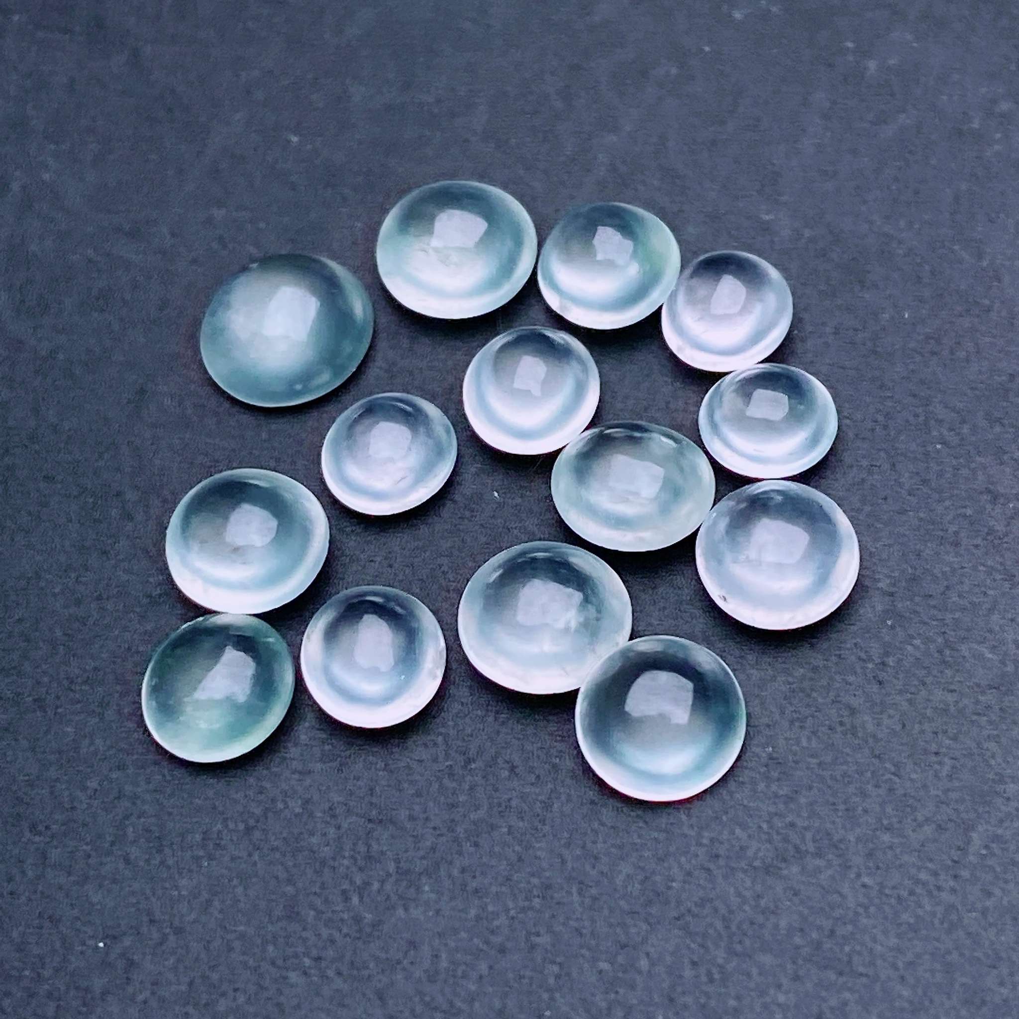 缅甸天然翡翠a货冰种小蛋面一手裸石ayz尺寸:4.6-3mm 4.7-2.8mm