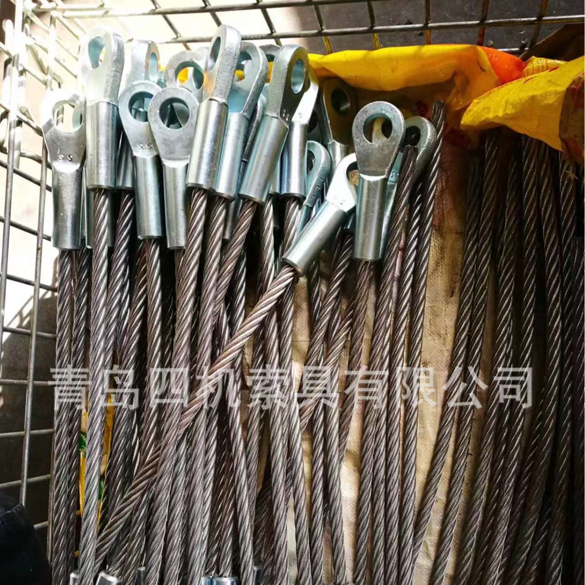 压制钢丝绳 单股压制安全钢索 不锈钢桥梁吊索套环钢索钢丝绳吊具