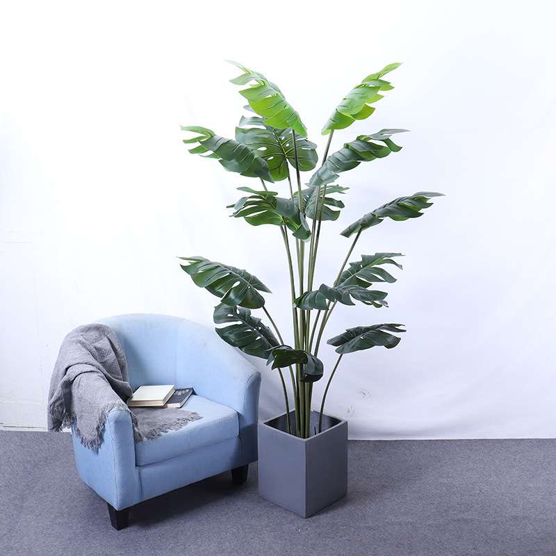 北欧风仿真植物龟背竹假盆栽大型客厅落地盆景室内装饰龟背叶绿植