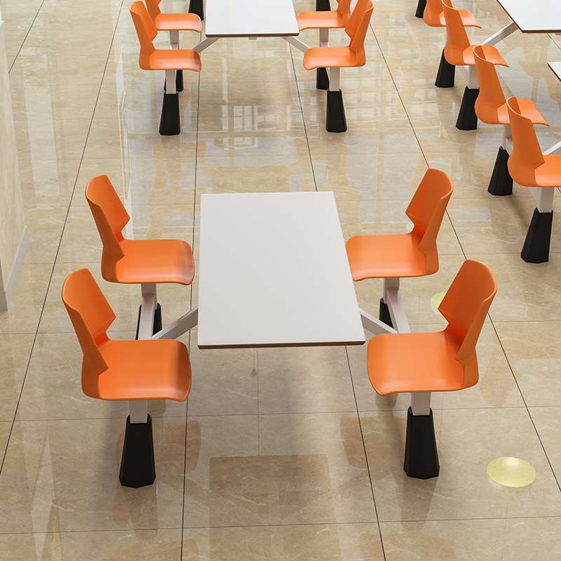 学校企业工厂餐厅四人位快餐店餐馆小吃店商用连体食堂餐桌椅组合