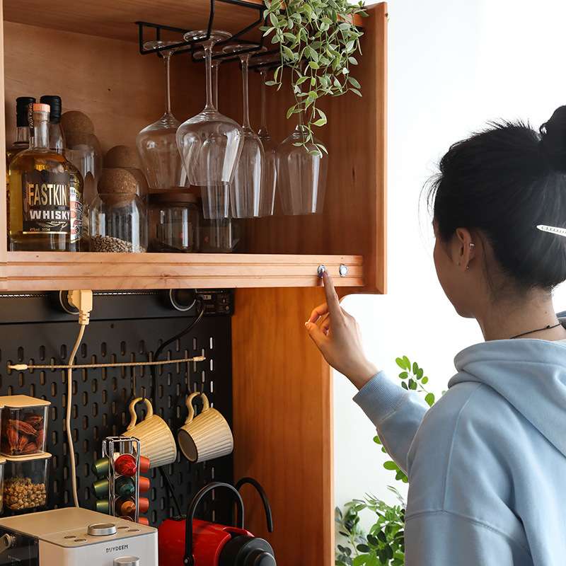 哥本哈根实木餐边柜一体靠墙高柜第五代多功能家用岩板储物柜碗柜