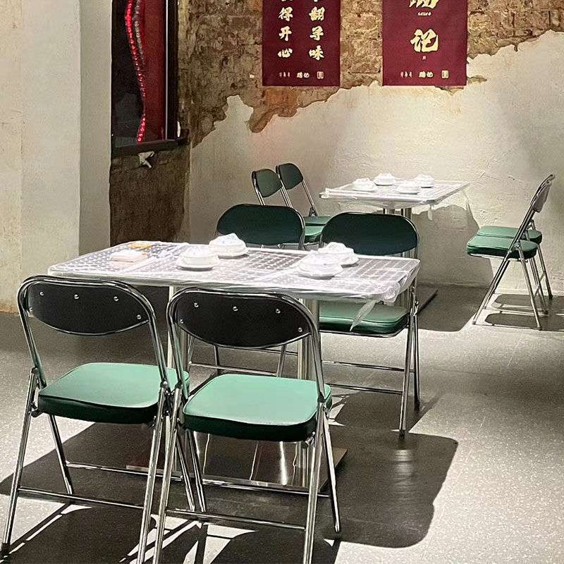 市井怀旧港式茶餐厅餐桌椅商用工业风大排档烧烤店不锈钢桌椅组合