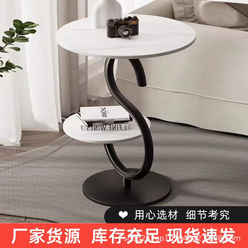 欧式床边桌阳台休闲小圆形民宿沙发桌家用客厅轻奢创意茶几桌边几