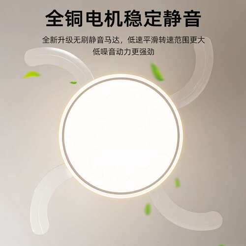隐形吊扇灯风扇灯餐厅吊灯卧室客厅家用现代简约带DED电风扇变光