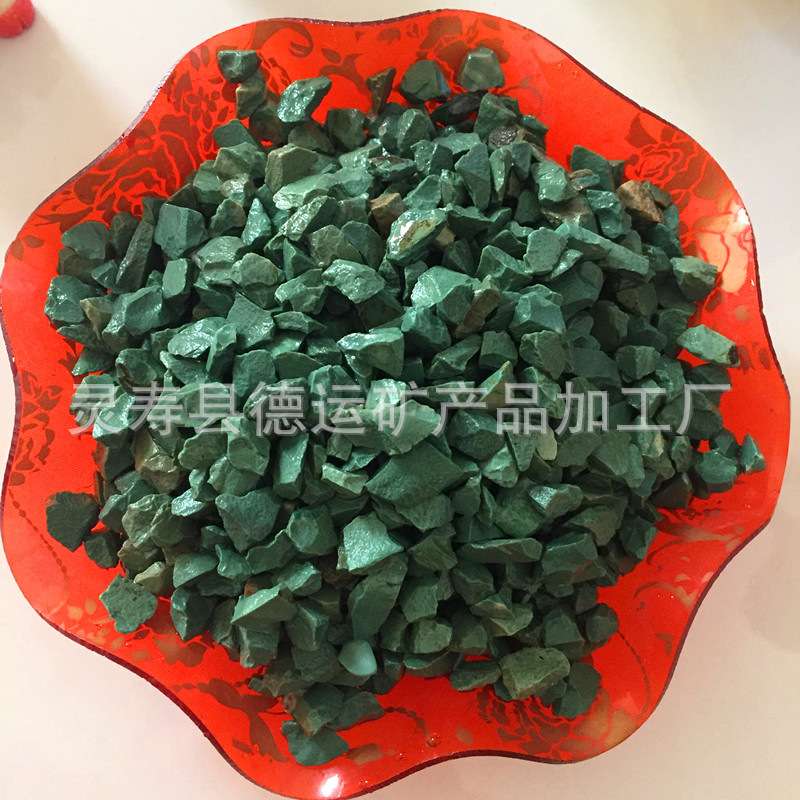 石子厂家供应绿色洗米石透水胶粘石绿色石子多肉铺面绿沸石