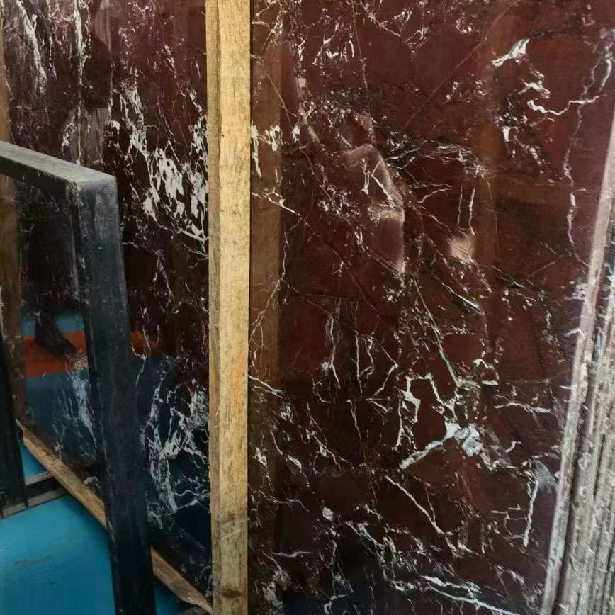 紫罗红大理石石材过门槛石 餐桌台面大理石地砖墙身装饰