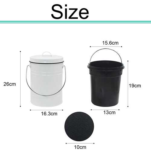 3L堆肥桶 compost bin配塑料内桶白色厨余桶 厨余垃圾堆肥桶