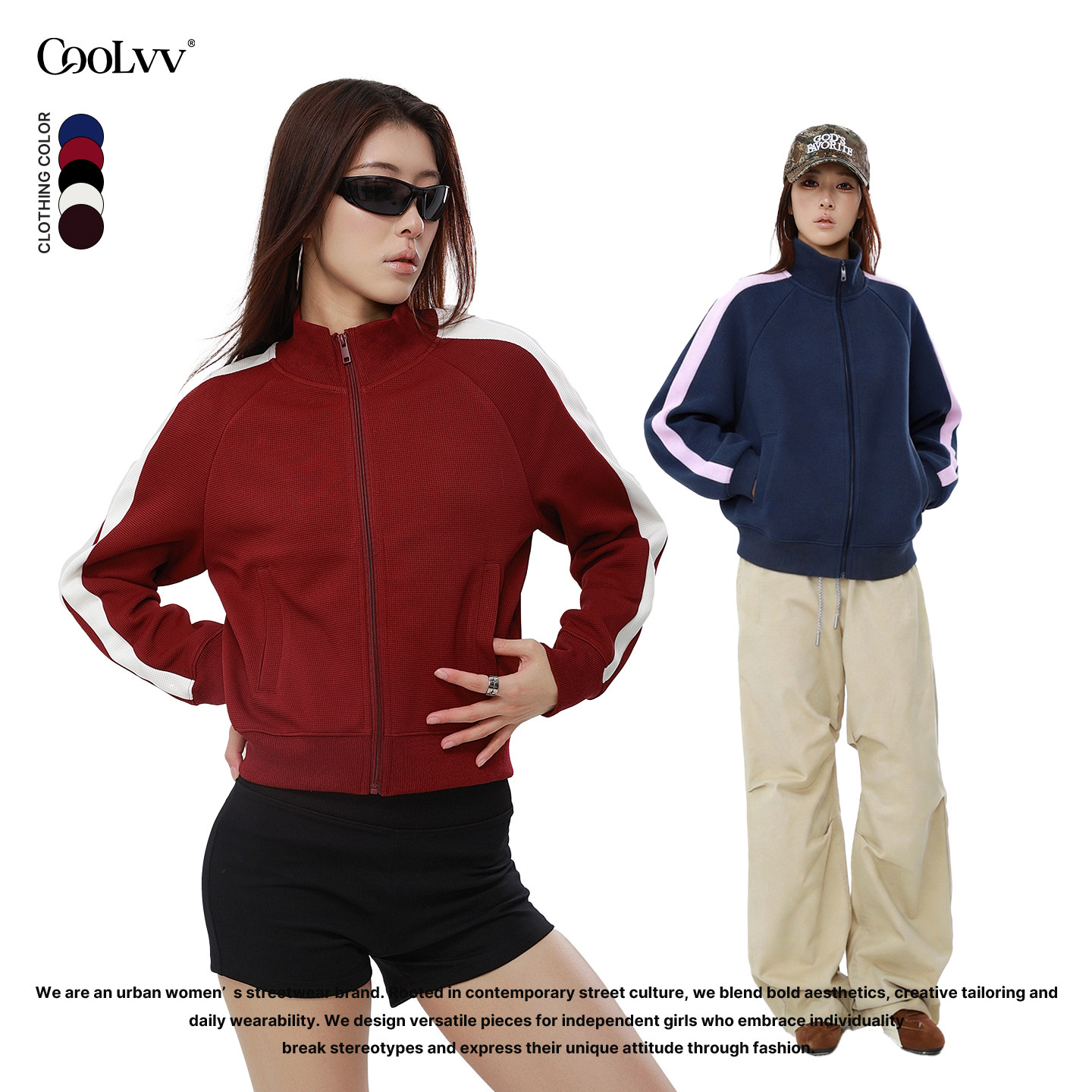 CooLvv秋季立领短款外套女小个子
