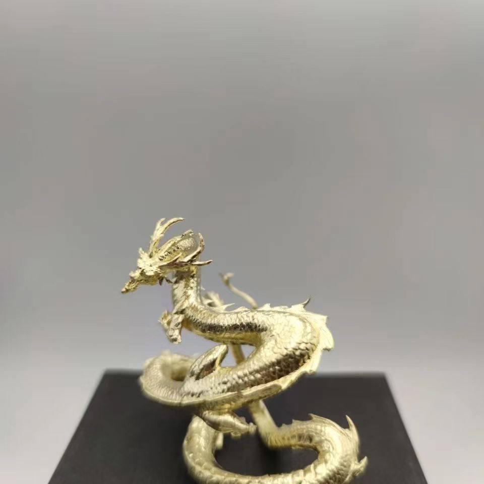 山海经盘龙车内神龙手办龙汽车摆件书架招财镇宅工艺品铜龙形摆件