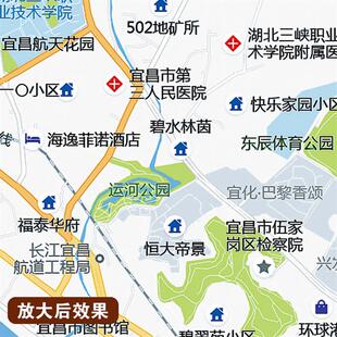 2026新款宜昌市区城区地图办公室挂图高清壁贴超大装饰画定制