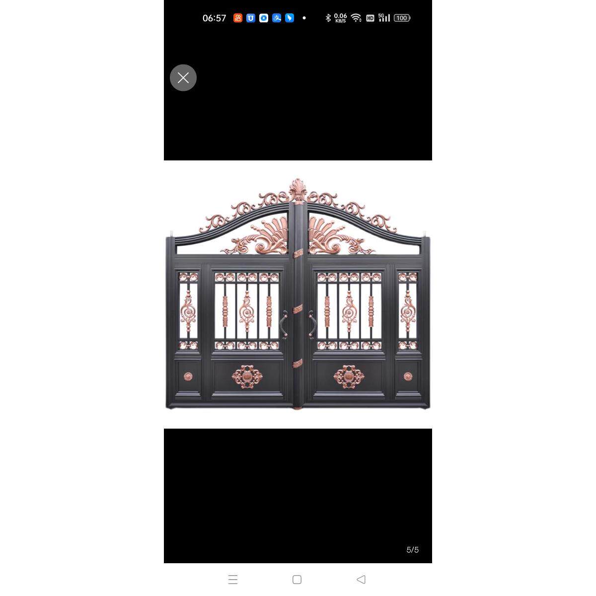 上海铁艺大门铝艺双开门平移门围栏花园门别墅大门乡村门户外定制