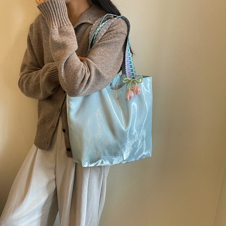 丝面烫金感女手提包单肩包通勤约会时尚高级雾面