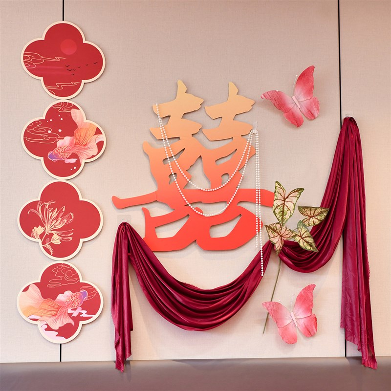 婚房布置装饰拉花浮翠流丹系列 新房背景墙喜字结婚礼用品