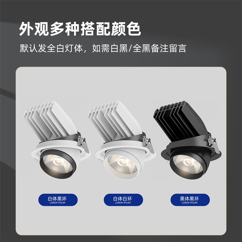 商用COB象鼻灯led射灯童装服装店铺可调角度小开孔大功率30W洞灯图片