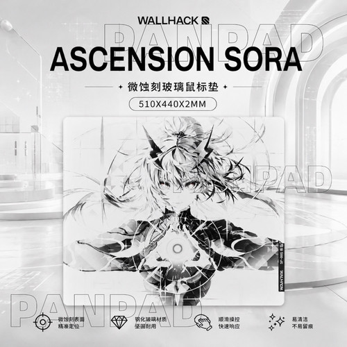 WALLHACK SP005 Ascension Sora电竞钢化玻璃鼠标垫FPS专用复刻版