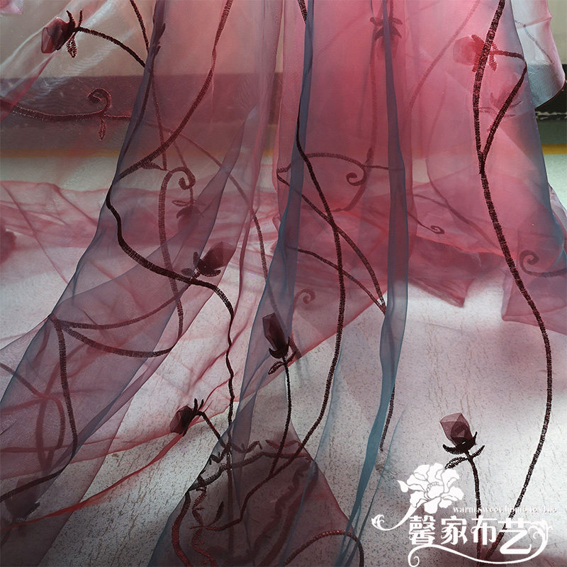 蚊帐仿古中式明清古典月牙架子床拔步床酒红绣花结婚婚庆纱幔定做
