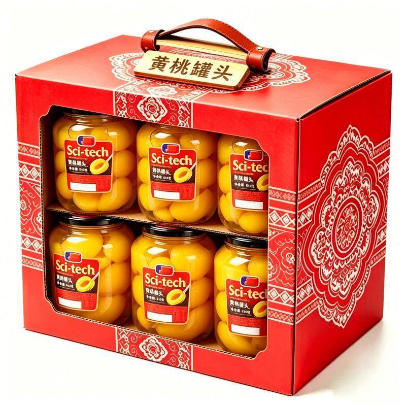 510g水果罐头水果黄桃罐黄桃罐头多汁果肉饱4瓶黄桃罐头年货送礼