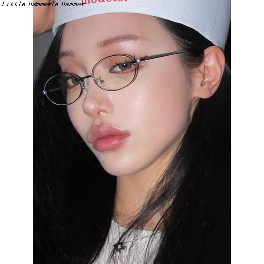 金丝小框椭圆眼镜女可配近视斯文败类纯欲温柔风复古防蓝光素颜潮图片
