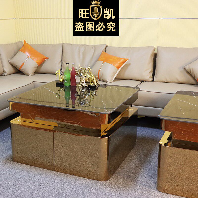 茶几桌子不锈钢茶几台KTV包厢茶几夜场KTV酒吧桌卡座岩板茶几